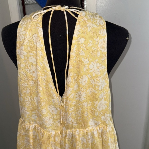 J Crew Yellow Floral V Neck Dress SZ XL - Picture 6 of 11